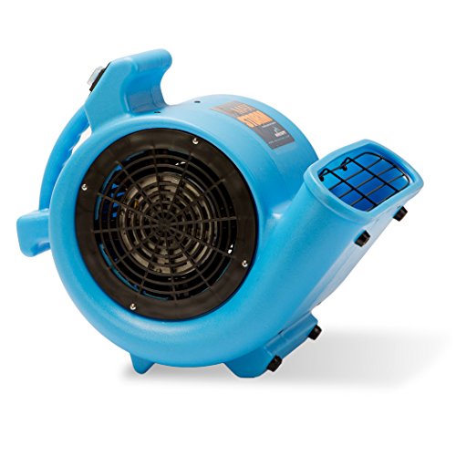 Max Storm 1/2 HP Durable Lightweight Air Mover Carpet Dryer Blower Floor Fan for Pro Janitorial Cleaner, Blue, 1 Pack