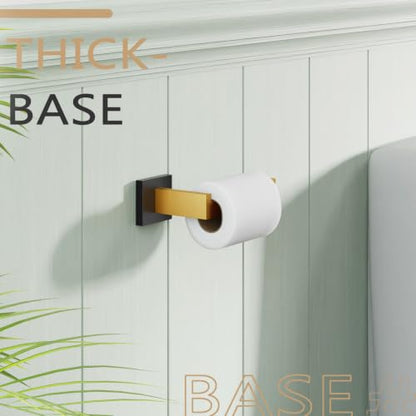 KOKOSIRI Toilet Paper Holders Wall Mounted Toilet Roll Holder for Bathrooms Hardware Washroom T-304 Stainless Steel, Matte Black and Gold B2003GDK - color: Black Gold, size: Without Shelf(1 Pack)