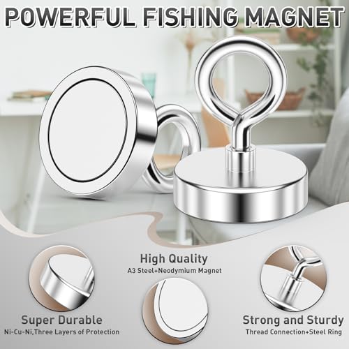 FINDMAG 150 LBS Fishing Magnet, 1.42 Inch Neodymium Pickup Magnet - size: 1.42 inches (36mm)