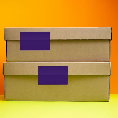 Purple Rectangle Labels 3" x 2" Color Coding Stickers Roll 500 Pcs - color: Purple