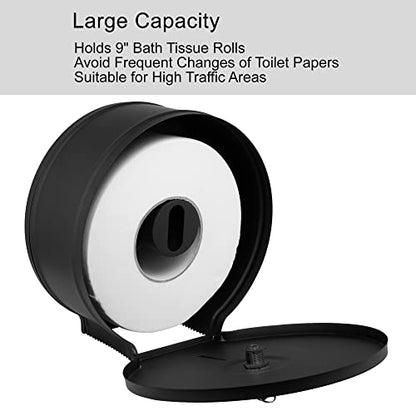 Commercial Jumbo Toilet Paper Dispenser, Wall Mount Stainless Steel - color: Black