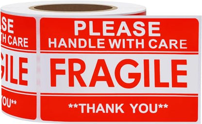 Hybsk Please Handle with Care Fragile Stickers Warning Labels for Shipping Packing Thank You Total 300 Labels Per Roll (2x3 Inch) - size: 2x3 Inch