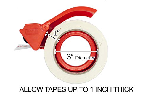 Handheld Easy Tape Dispenser - Side Load Lightweight Industrial Tape Cutter for up to 2" Inch Width Tape. Easy Grip Flow Simple Sealer for Office, Commercial Operation, Shipping, Carton Sealing