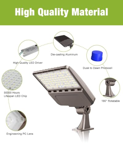 YXL LED Parking Lot Shoebox Light with Dusk to Dawn Photocell, 21000LM 5000K Daylight Arm Mount, IP65 Waterproof Area Light for Parking Lot Sports Stadium 150W 48Pack - size: 150W Arm 48Pack