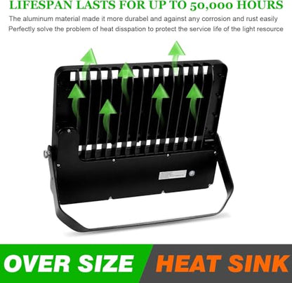 ledmo LED Flood Light Outdoor 240 Watt, Floodlights with Dusk to Dawn - size: Standard/240-Photocell