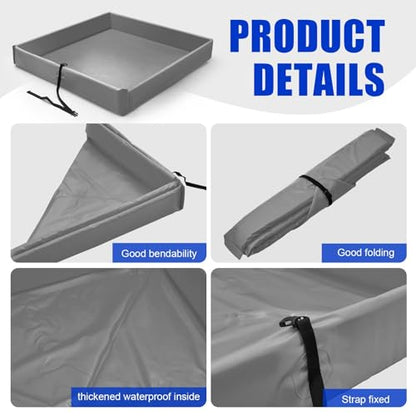 Wettarn 1 Pcs Folding Duck Pond 4’ x 4’ Portable Spill Containment, Gray - color: Gray, size: 4*4ft