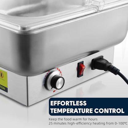 Electric Chafing Dish Buffet Server with Knob Temperature Control - size: 603-Dual Pan