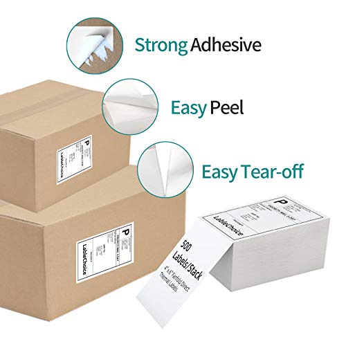 2000 Labels 4 x 6 3-Proof Commercial Grade Fanfold Direct Thermal Labels Compatible with Zebra, Rollo, Munbyn, 4 Stacks White Perforated Permanent Strong Adhesive Mailing Shipping Labels - color: 4"x6"-2000 Labels