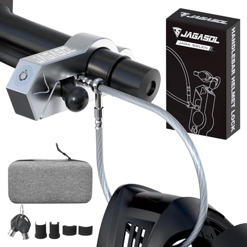 JAGASOL Motorcycle Handlebar Lock, Helmet & Brake Anti-Theft Lock Silver - color: Silver
