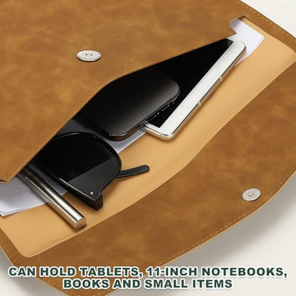 PATIKIL PU Leather A4 File Folder Document Holder Filing Organizer - color: Brown