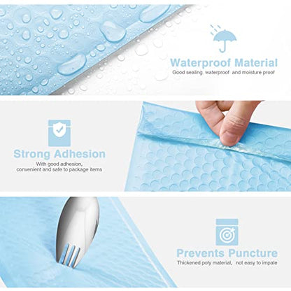 Metronic Bubble Mailer 6x10" 100 Pack Light Blue Self Seal Padded Envelopes - color: Light Blue, size: 6x10" 100PC