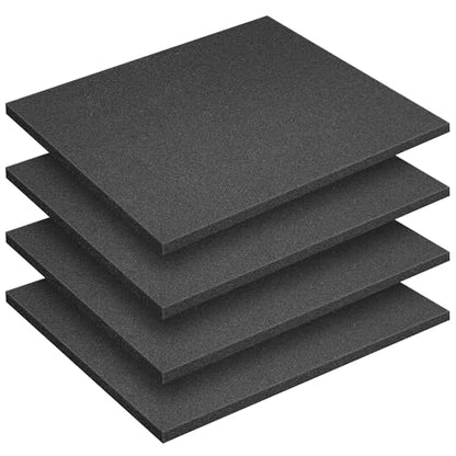 4 Pcs Black Polyurethane Foam Sheet, Cuttable Foam Inserts for Cases - color: 16x12x0.5Inch - 4Pcs