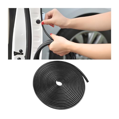 Osilly 16FT Metal-Reinforced Rubber Car Door Edge Guards, Black - color: Black, size: Style A-16FT
