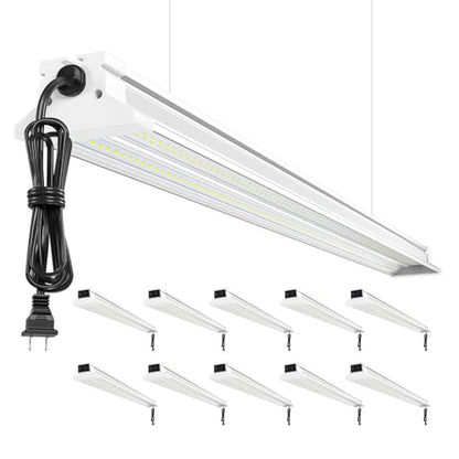 Super Bright Upgrade 60W 4' LED Shop Lights 4FT 10 Pack Linkable 9000LM - size: 4FT-10PACK