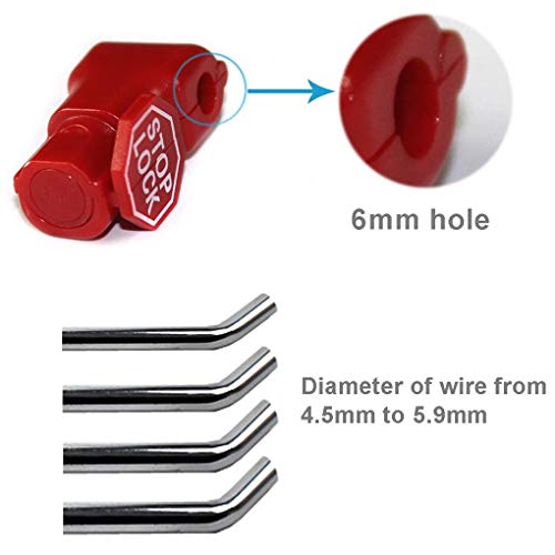 Anti Sweep Theft Stop Lock 6mm Red Retail Shop Security Display Hook Lock (100)