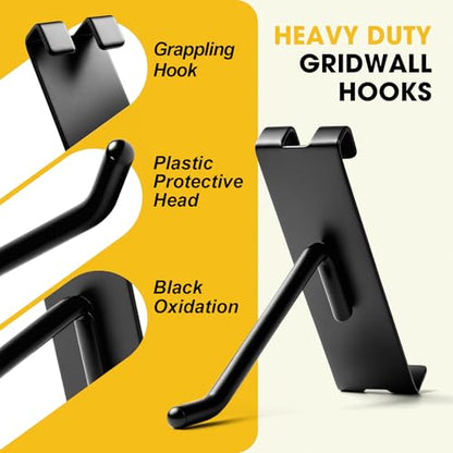 Gridwall Hooks 4 Inch, 60 Pack Metal Display Hooks for Grid Wall - size: 2 inch