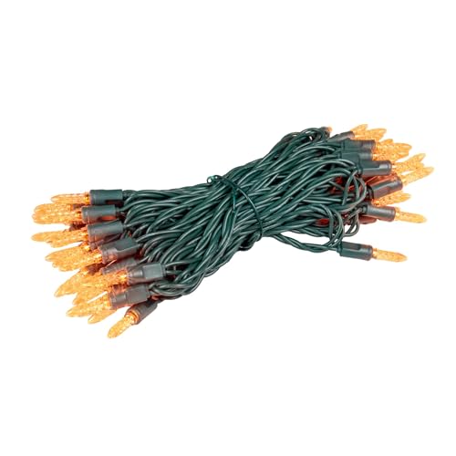 Novelty Lights 25FT 50 LED M5 Orange Christmas String Lights, Tree Lights - color: Orange