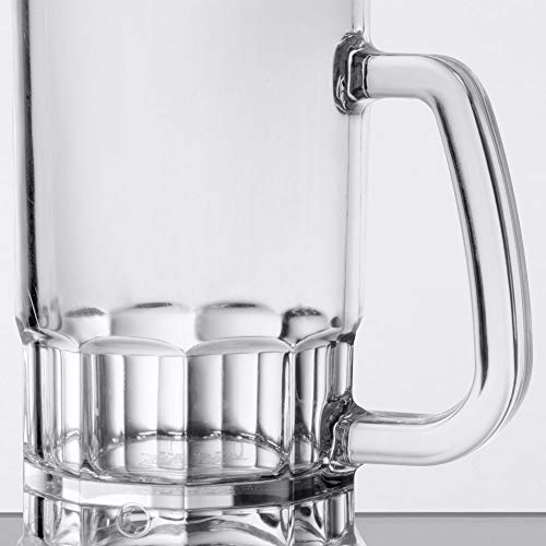 GET 20 oz Clear Plastic Beer Mug with Handle (Set of 12) - size: 20 Ounce, style: Set of 12