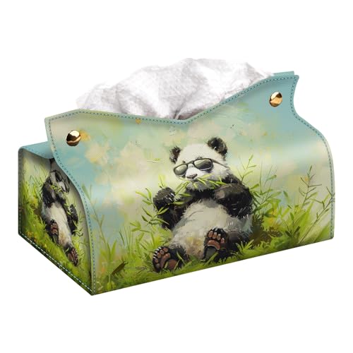 Rectangular Tissue Box Cover, Leather Tissue Box Holder, Facial Paper Organizer Dispenser, Modern Home Decoration for Bathroom, Home, Car, Nightstand, Office Desk - color: O, size: Medium