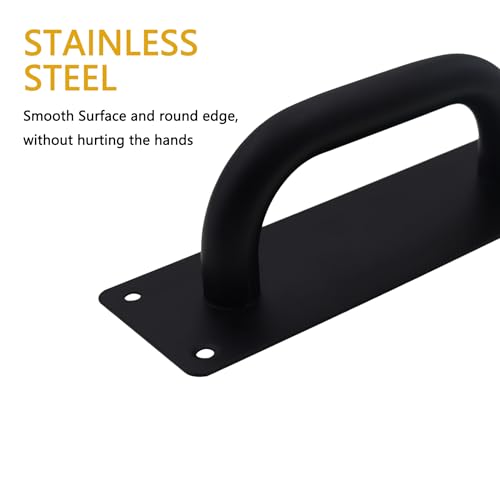 Pull and Push Plate Door Handle, Stainess Steel Door Handle Pull Plate,Black Door Pull Plate with Handle for Barn Sliding Commercial Wooden Composite Fire Door,7.87 * 1.77''2 PCS - size: 200*45mm/7.87*1.77'' Black