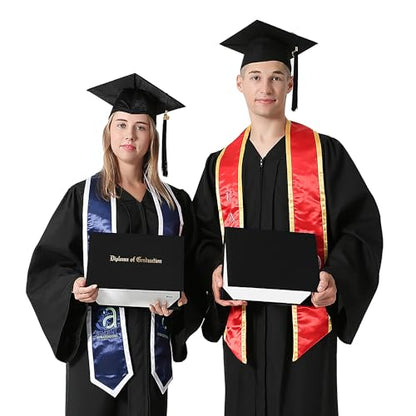 GraduationMall 8.5"x11" Smooth Padded Diploma Cover Certificate Holder Black,6-Packs - color: Black, size: 6 Packs