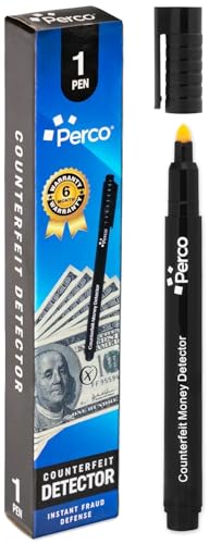 Perco Counterfeit Money Detector Pen - Universal Currency Checker - 1 Pack - size: 1 Count (Pack of 1)