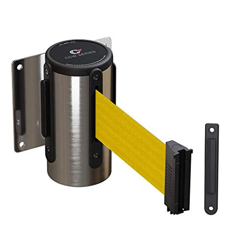 Crowd Control Warehouse 11 Ft Retractable Belt Barrier - color: Yellow