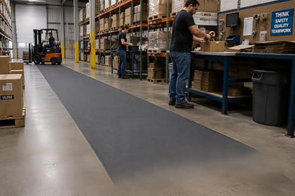 Guardian 24026001 Soft Step Anti-Fatigue Floor Mat, Vinyl, 2'x 60', Black - color: Black, size: 720"L x 24"W x 0.4"Th