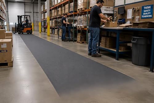 Guardian 24026001 Soft Step Anti-Fatigue Floor Mat, Vinyl, 2'x 60', Black - color: Black, size: 720"L x 24"W x 0.4"Th