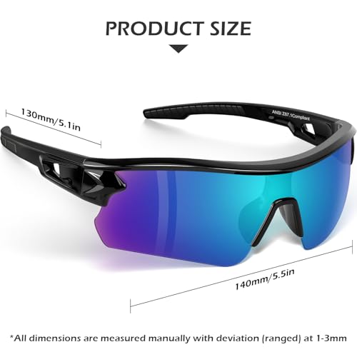 OXG Work Safety Glasses for Men Women, ANSI Z87.1 UV Protection - color: 6p-multicolor
