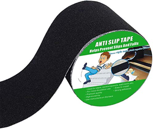 Yorwe Anti Slip Tape for Stairs & Ramps, Traction Grip (4" x 190", Black) - color: Black, size: 4" Width x 190" Long