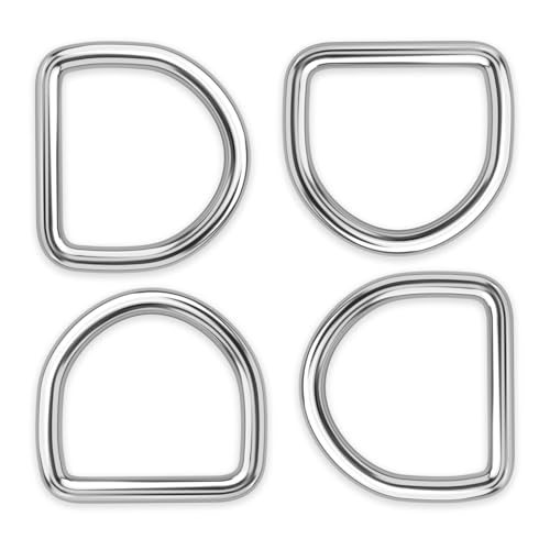 BEYOURD Metal D Rings, Heavy Duty 304 Stainless Steel Welded Dee Rings - color: Id 50mm, size: WD 5mm
