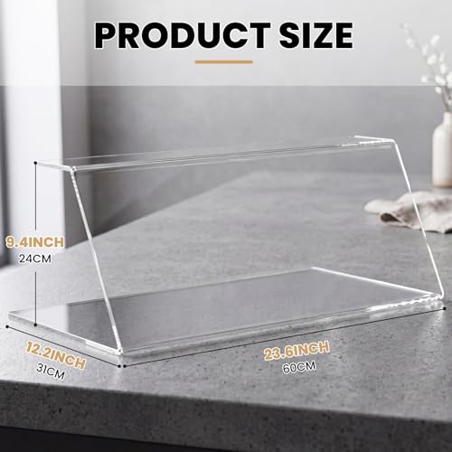 Briwooody Sneeze Guard for Counter Acrylic with Anti-slip Pads for Catering, Buffets, Restaurants, 23.62 x 12.2 x 9.45 Inches