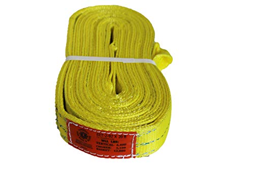 Kennedy Wire Rope & Sling Co. 2" x 26' 2-Ply Twist Eye Polyester Lifting Sling (Various Sizes in Listing) Made in The USA - color: 2" 2-Ply Twist Eye (Type 4), size: 2" x 26'