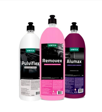 REMOVEX, ALUMINUM CLEANER, PULVIFLEX 1.5L EACH – 3-PIECE DETAILING KIT