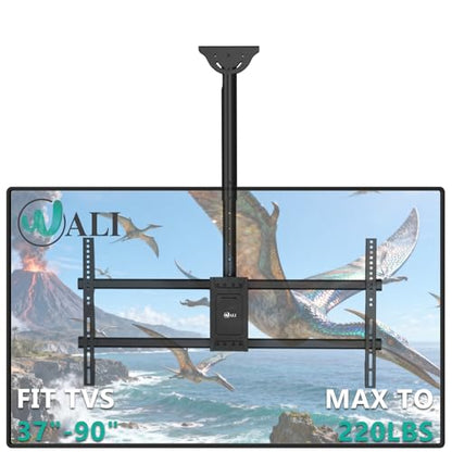 WALI Heavy Duty Ceiling TV Mount for 37-90 inch Large TVs, up to 220 lbs - color: Black (800x400mm), size: 2.5 feet