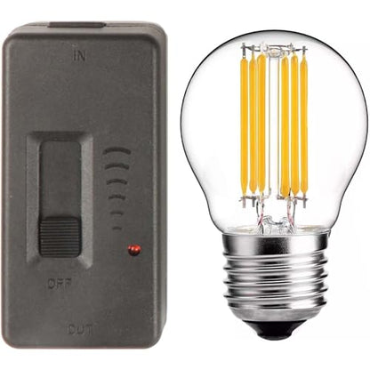 Bieye SW001 Inline Lamp Cord Slide Dimmer Switch Kit with E26 G45 LED Bulb