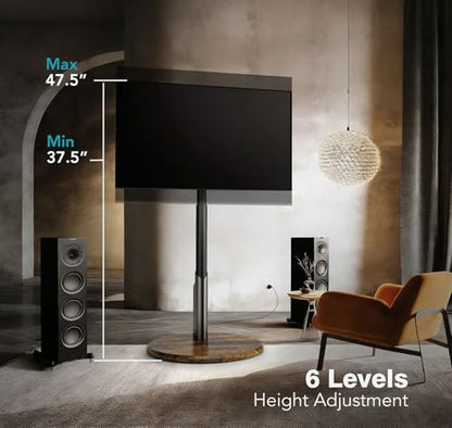 Mobile TV Stand with Power Outlet, Rolling TV Cart for 27-70 Inch OLED LED Monitors, 6 Levels of Height Adjustment, Ambient RGB Lighting on The Bottom Wheels Holds up to 88lbs - color: Rgb Light