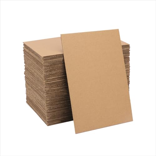 100 Pack 6"x 9" Corrugated Cardboard Sheets, Flat Cardboard Layer Pads 2 mm Thickness, Flexible Packaging Inserts for Shipping, Mailing, and Crafts, by IHDYPPEW - size: 100 Pack 6"x 9" brown