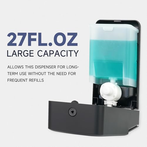 AIKE Liquid Commercial Soap Dispenser,27oz for Bathroom Modern Black,AK1006 - color: Black