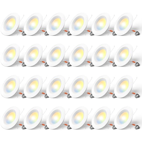 Amico 24 Pack 5/6 inch LED Recessed Lighting, Retrofit Can Lights, White - color: White, size: 6 Inch