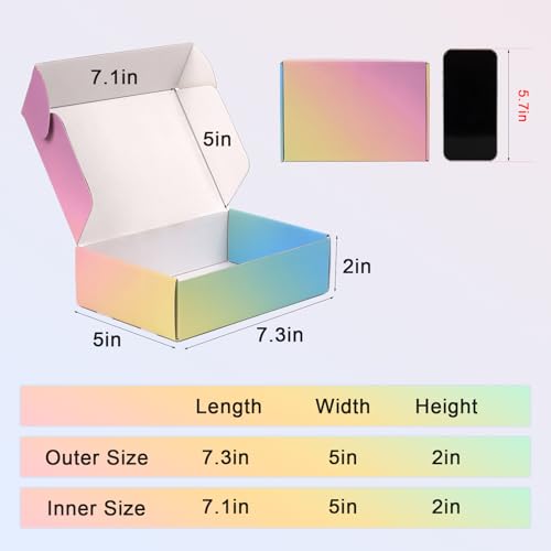 7x5x2 Shipping Boxes Small, 45 Pack Colorful Corrugated Cardboard Mailer Box for Small Business, Mailing, Packaging - color: Colorful, size: 7x5x2"-45 Pack