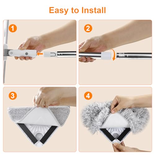 MUEE Window Squeegee with 78" Extension Pole, High Reach Window Cleaner