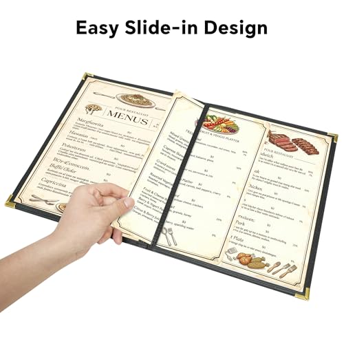10Pcs Green PVC Clear Menu Covers 8.5x11, Bifold, 2 Page 4 View - color: green, size: 2 Pages - 8.5" x 11"