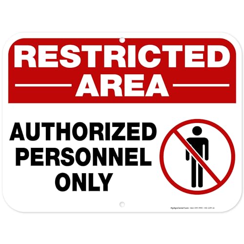 Restricted Area Authorized Personnel Only Sign, 12x16 Inches, Rust Free - size: 12x16 DiBound