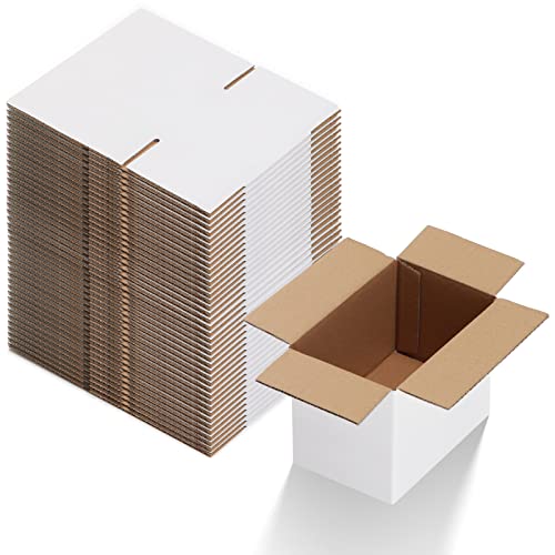 Calenzana 6x4x4 Shipping Boxes Set of 40, Small Corrugated Cardboard Box for Mailing Packing Gifts, White - size: 6x4x4, style: 40 Pack