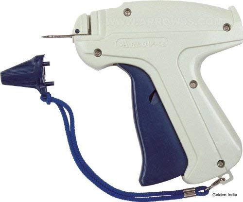 Arrow Standard 9S Tag Gun +1 Extra Needle + 1000 (Size 15mm) (3/4") White Barbs (Fasteners)+300 Loop Pins, Price Label Clothing Tagging Attacher with High Quality Steel Needle Combo