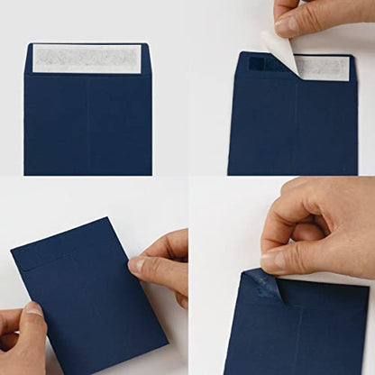 100 Pack Seed Envelopes Self-Adhesive, 3 1/4 x 4 1/2 inches, Navy Blue - color: Navy Blue