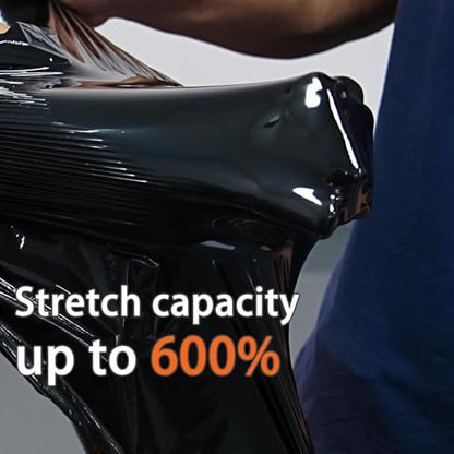 CHUANGSEED Black Stretch Film 12‘’ x 1000 Feet 4-Pack 80 Gauge Industrial Strength Shrink Film with Plastic Handle,Durable Self-Adhesive Plastic Wrapping for Moving,Shipping - color: Black, size: 4 PACK