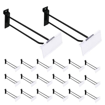 CNQLIS 25 Pack 8 Inch Slatwall Hooks with Label Holder